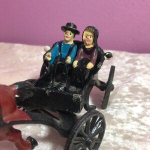Lancaster Pennsylvania Toy Company Amish Buggy Horse Wagon Toy Metal Vintage GUC